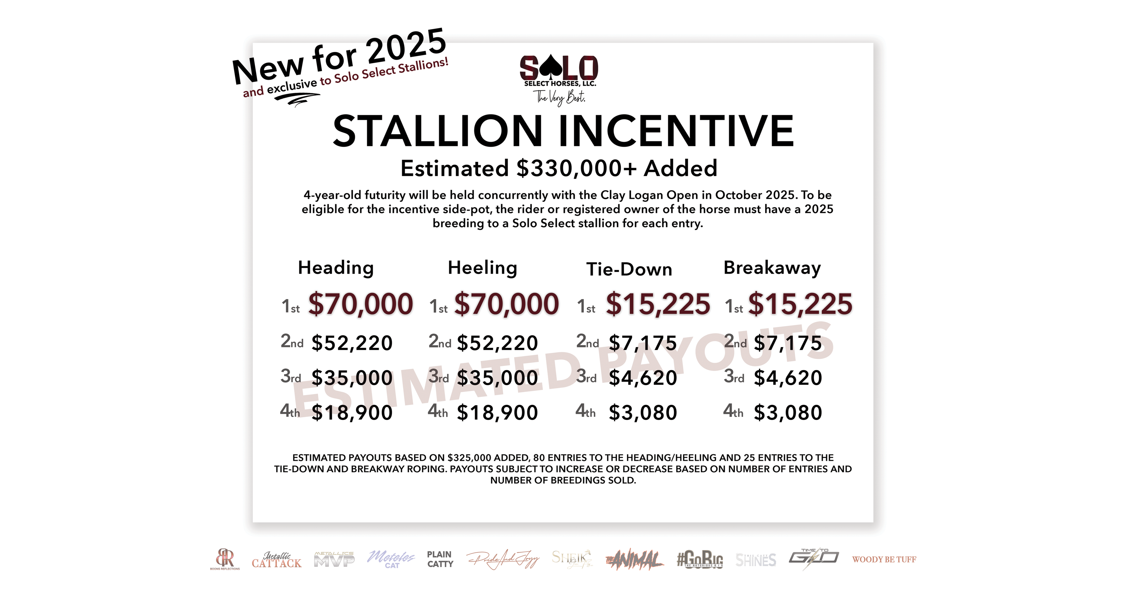 Announcing Exclusive Solo Select Stallion Incentive: $330,000 in Added Money for Ropers