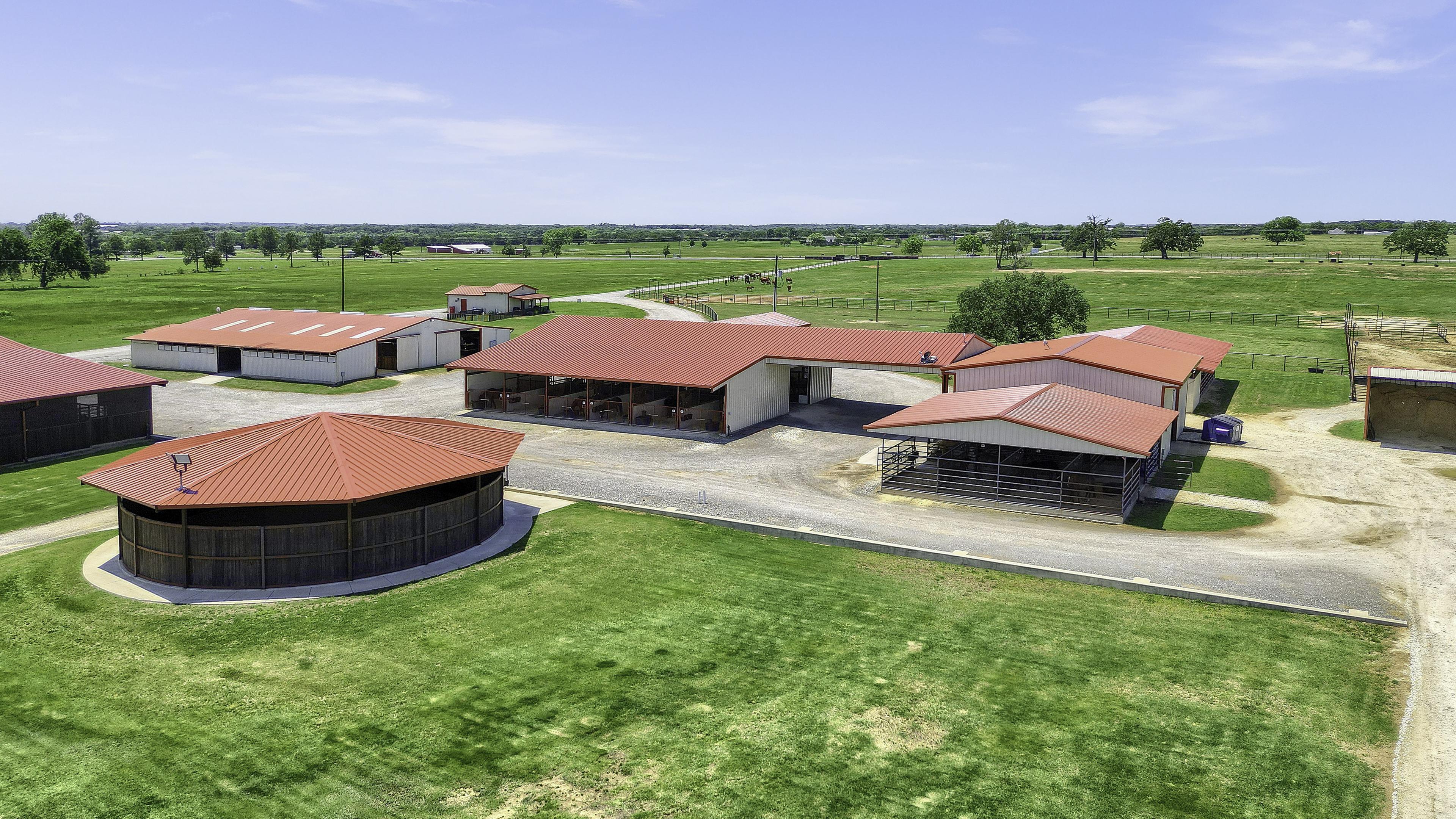 Aerial view of the Solo Select North barns in Whitesboro, TX
