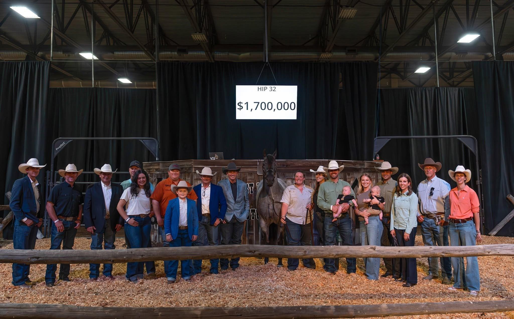 The Solo Select team and consignors after a sale-ring result